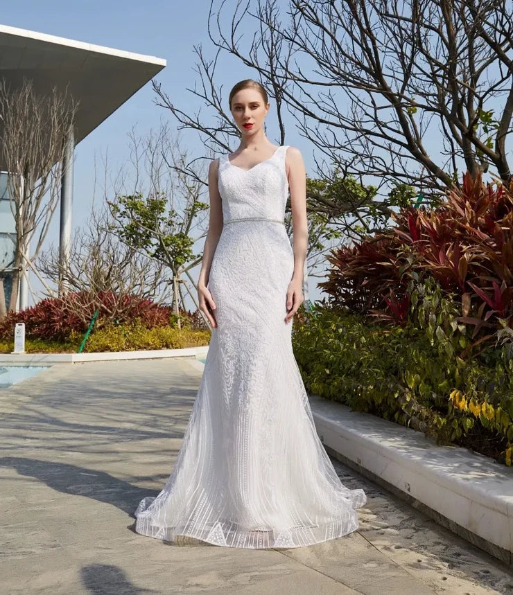 Sophisticated V-Neck Straight-Line Dress - Wine & Navy